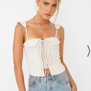 Verge Girl Lace Up Corset Tank Top
